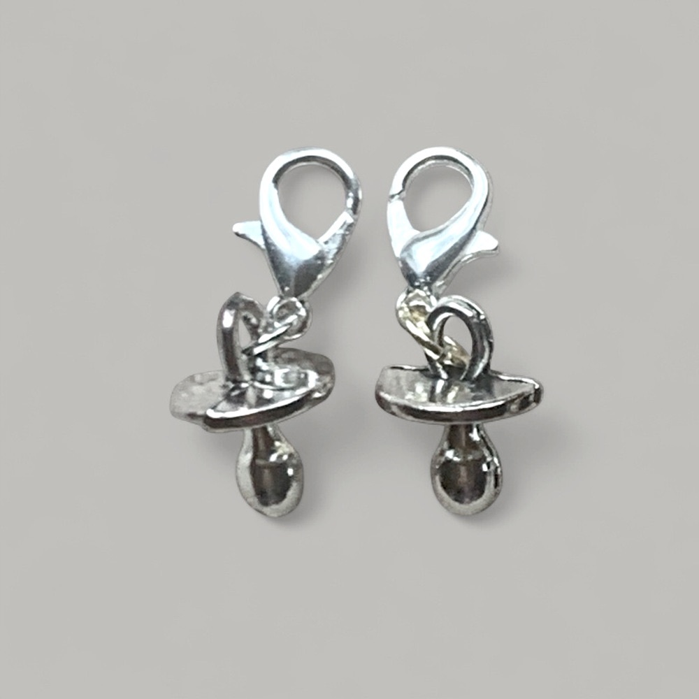 Baby pacifier silver charm